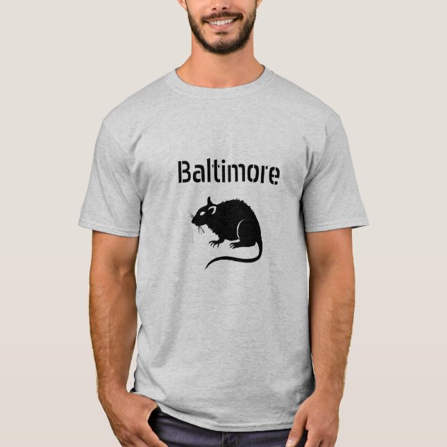 T-shirts RATO de Baltimore --- NEGÓCIO com ele! (Frente)