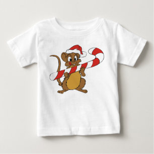 T-shirts Rato De Natal Com Uma Caneta De Doces