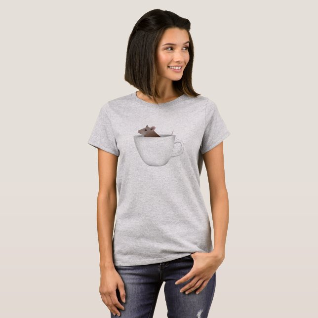 T-shirts Rato do copo de café (Frente Completa)