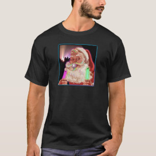 T-shirts Raver engraçado do papai noel dos delírios de