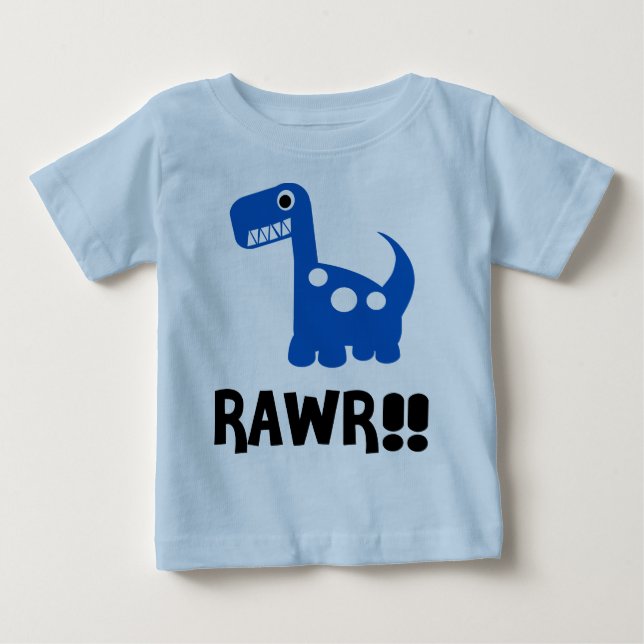 T-shirts Rawr Dino Blue (Frente)