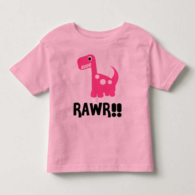 T-shirts Rawr Dino Pink (Frente)
