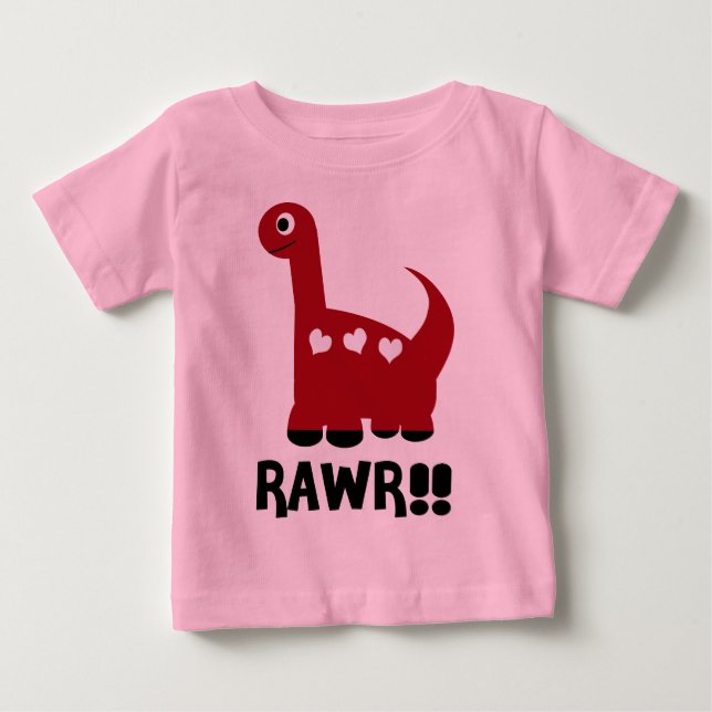 T-shirts Rawr Dino Red (Frente)
