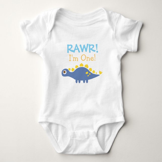 T-shirts Rawr, eu sou um, Dinossauro Bonito para Bebês (Frente)