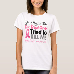 T-shirts Reais tentaram matar-me - cancro da mama