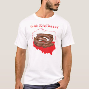 T-shirts Recebi o mapa polonês de Kielbasa
