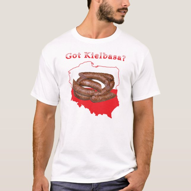T-shirts Recebi o mapa polonês de Kielbasa (Frente)
