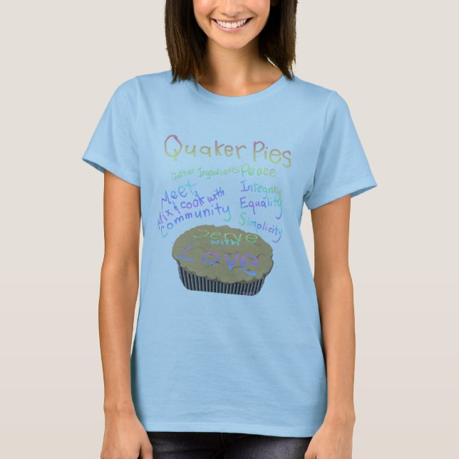 T-shirts Receita para fazer tortas do quacre (Frente)