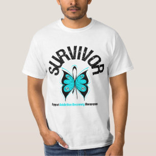 T-shirts Recuperação do vício da borboleta do SOBREVIVEN