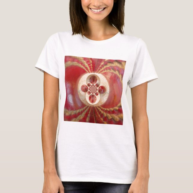 T-shirts Red Cricket Balls Abstrato (Frente)