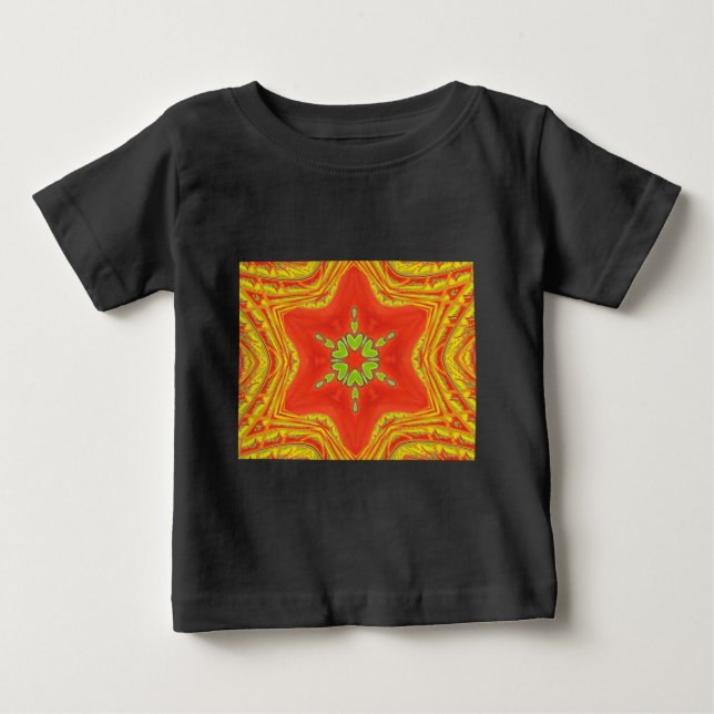 T-shirts Red Dourada Mandala Art Impressão (Frente)