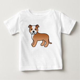 T-shirts Red E White Staffordshire Bull Terrier Dog