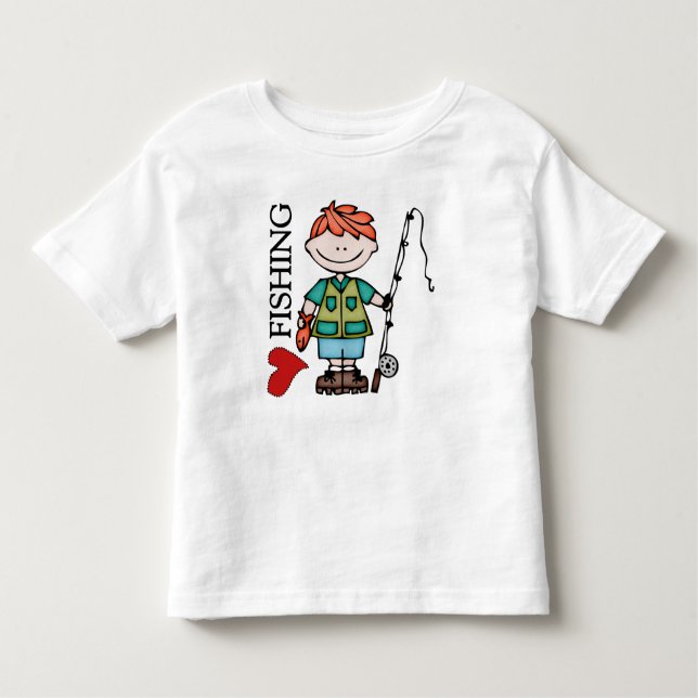 T-shirts Red Hair Boy I Love Fisheries (Frente)