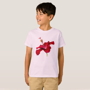 T-shirts Red Hibiscus Flower Vista Kid