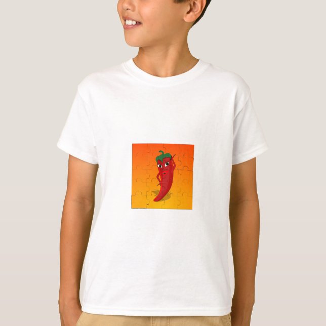 T-shirts Red Pepper Diva Jigsee Quebra-cabeça (Frente)