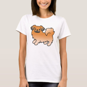 T-shirts Red Sable Tibetan Spaniel Cão de Cartoon