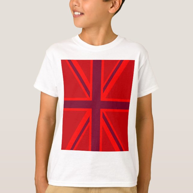 T-shirts Red Versão em inglês Union Jack Decor (Frente)