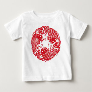 T-shirts Red Whirling Koi Carp Fish Group Baby Tutu B