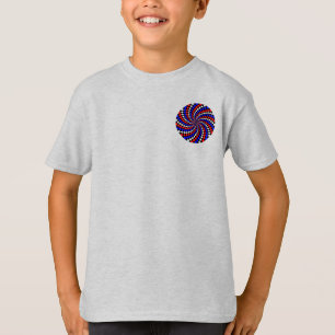 T-shirts Red White Blue Checker Spiral por Kenneth Yoncich