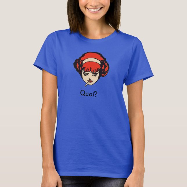 T-shirts Redhead francês que fuma Quoi (Frente)