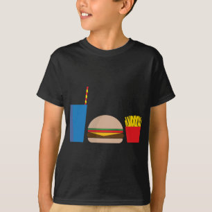 T-shirts refeição do fast food