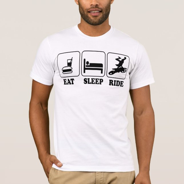 T-shirts Refrigere engraçado comem, dormem, montam a arte (Frente)