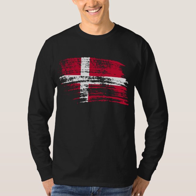 T-shirts Refrigere o design dinamarquês da bandeira (Frente)