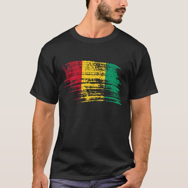T-shirts Refrigere o design guineense da bandeira (Frente)