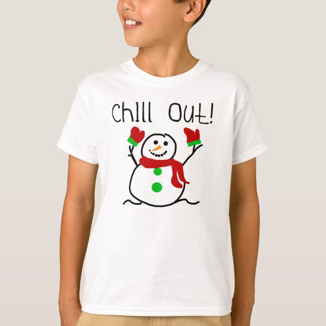 T-shirts Refrigere para fora o boneco de neve (Frente)