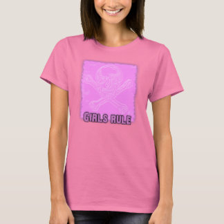 T-shirts Regra de Meninas Caveira e Ossos Cruzados