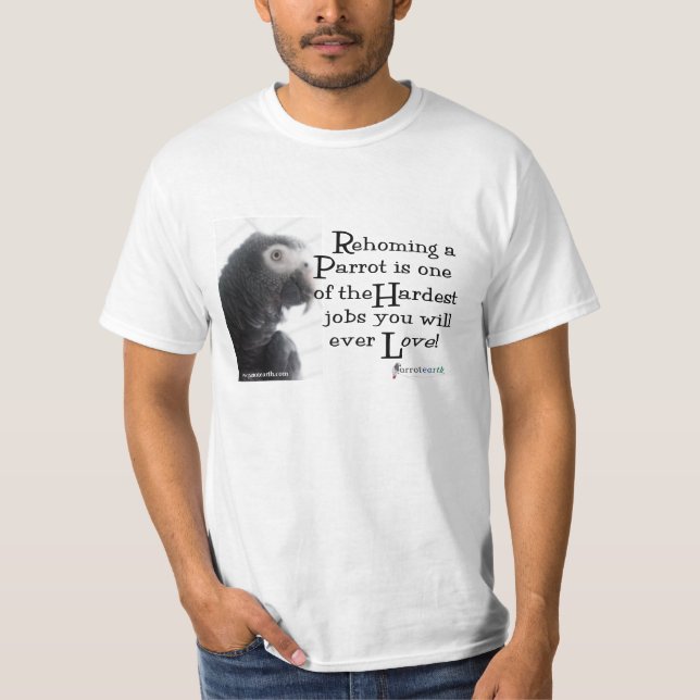 T-shirts Rehoming um papagaio - T (Frente)