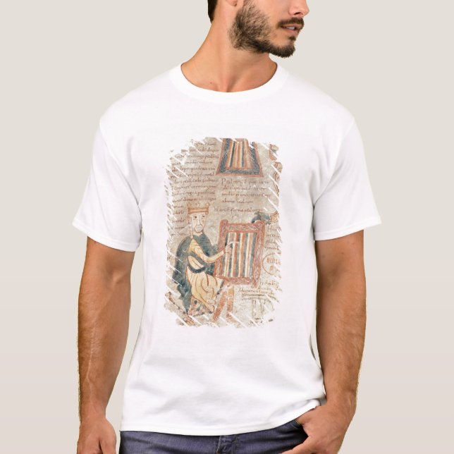 T-shirts Rei David que joga um saltério de um psalter (Frente)
