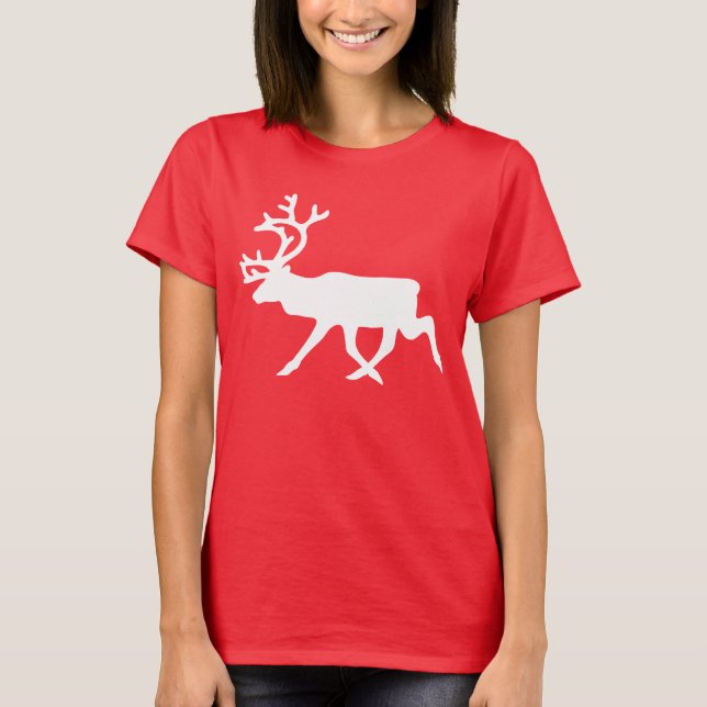 T-shirts Reindeer Branco / Silhueta das Caraíbas (Frente)