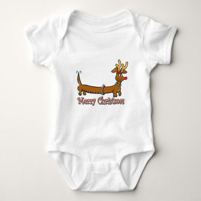 T-shirts Reindeer Christmas Doxie (Frente)