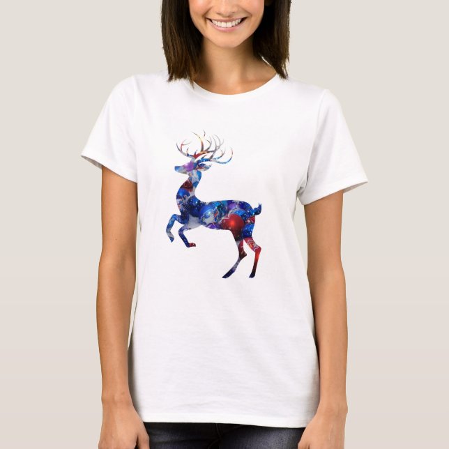 T-shirts Reindeer de Natal (Frente)
