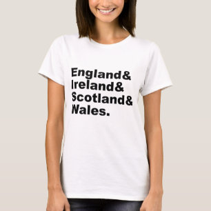 T-shirts Reino Unido Inglaterra Irlanda Escócia País de G