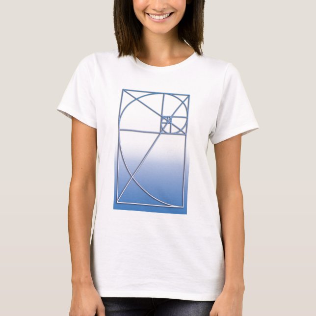 T-shirts Relação dourada Branco-Azul (Frente)