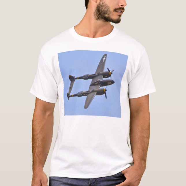 T-shirts Relâmpago de Lockheed P-38J (Frente)