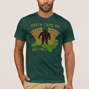 T-shirts Relógio de North Carolina Squatch
