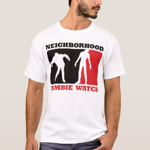 T-shirts Relógio do zombi da vizinhança - vermelho