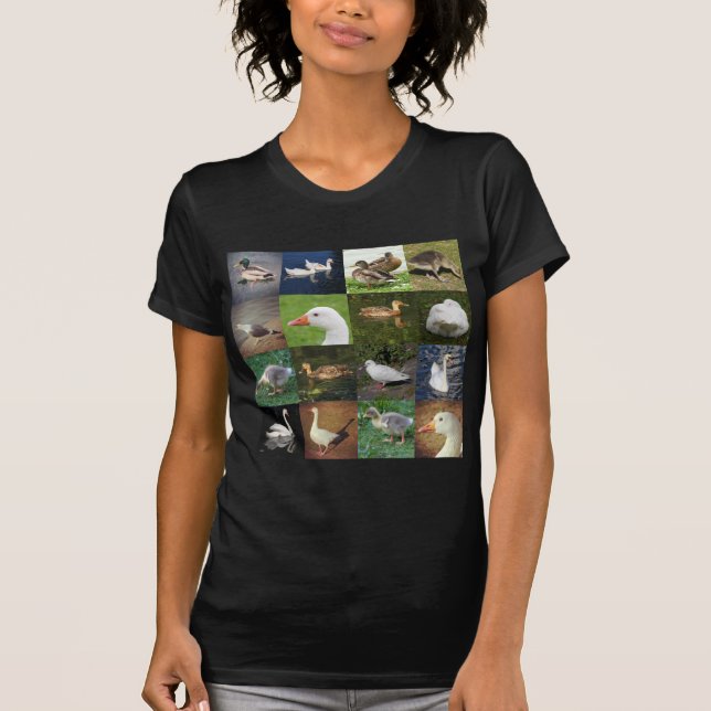 T-shirts Remendo de Foto Quadrada - Pássaros (Frente)