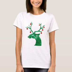 T-shirts rena do Natal do sequin