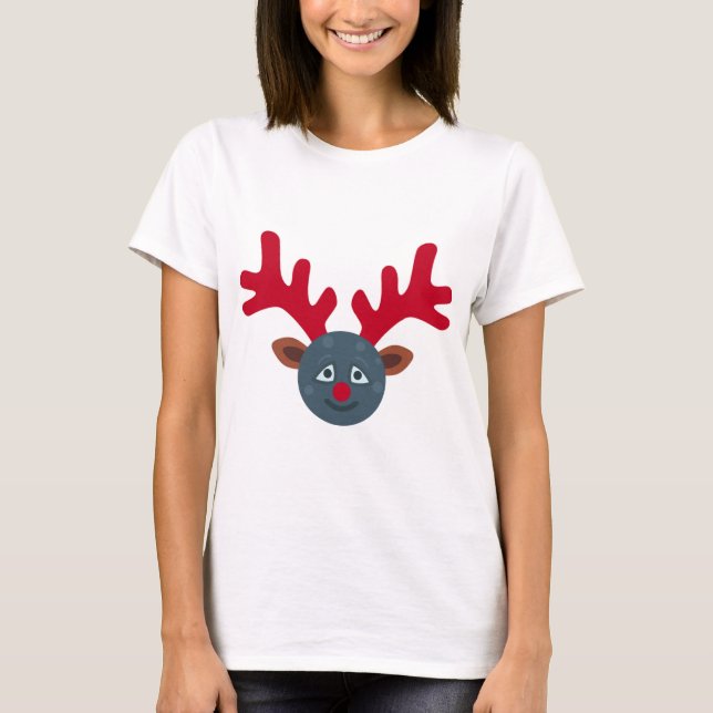 T-shirts rena lua emoji de natal (Frente)