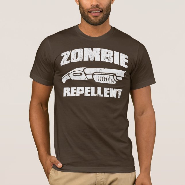 T-shirts repellent do zombi - a espingarda (Frente)