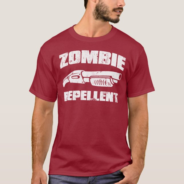 T-shirts repellent do zombi - a espingarda (Frente)