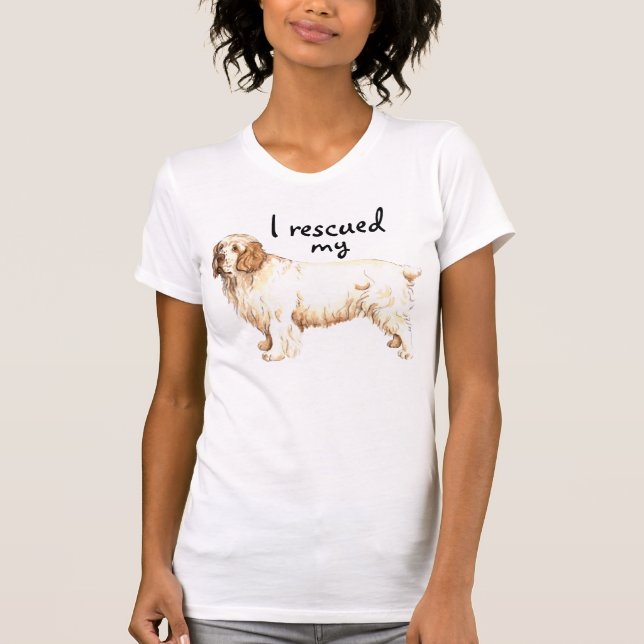 T-shirts Resgate Clumber Spaniel (Frente)