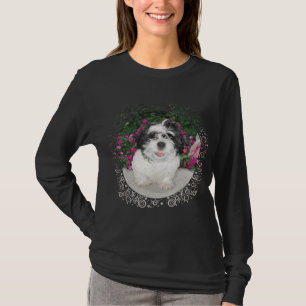 T-shirts Resgate de Cachorro Shih Tzu Preto e Branco