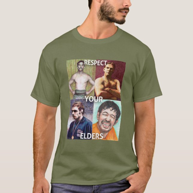 T-shirts Respeite suas pessoas idosas (a edição da luta) (Frente)