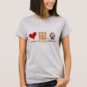 T-shirts RESPEITO DO AMOR RESGATAR O Salvamento e Adoção de