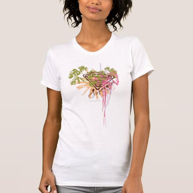T-shirts Respingo da cor de Supergirl (Frente)